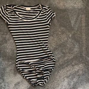 Ten-sixty xs striped bodysuit w snaps